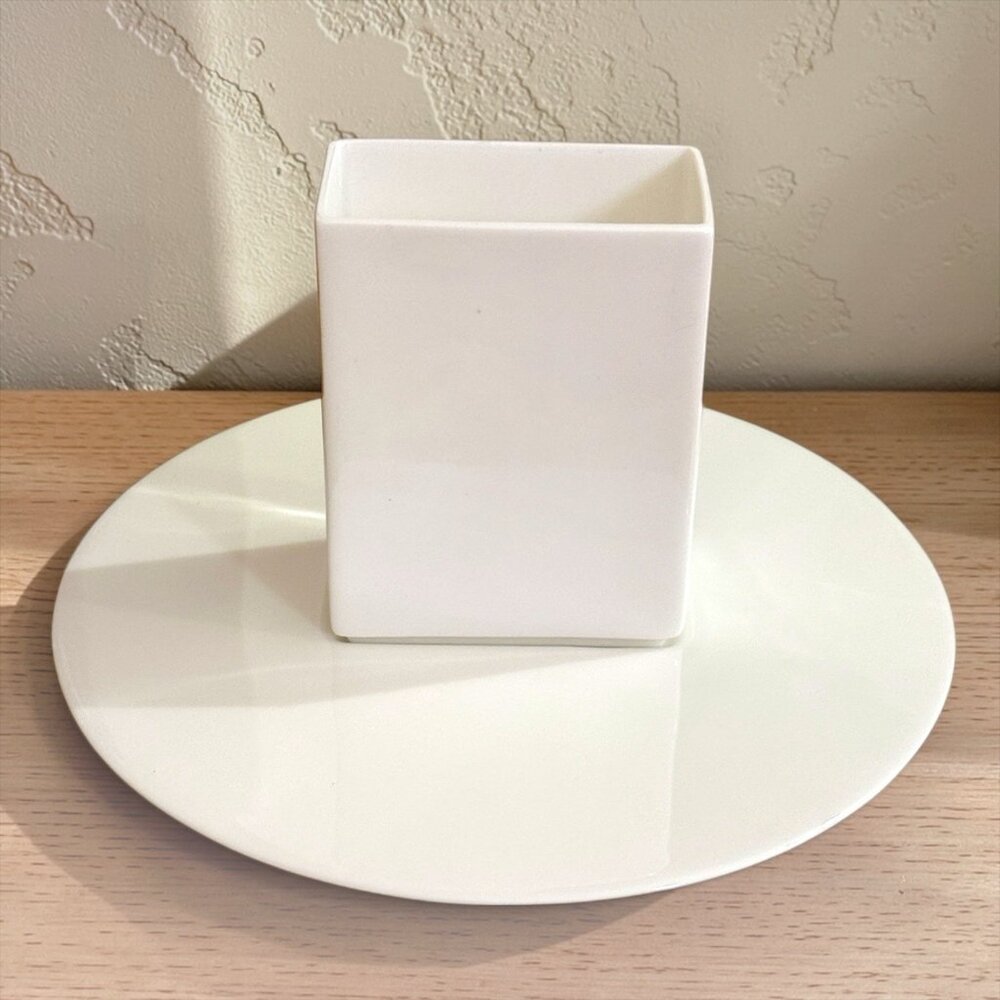 Alessi  Wiel Aretsun Rectangular Espresso Cup Saucer Set 80s 90s Postmodern MINT